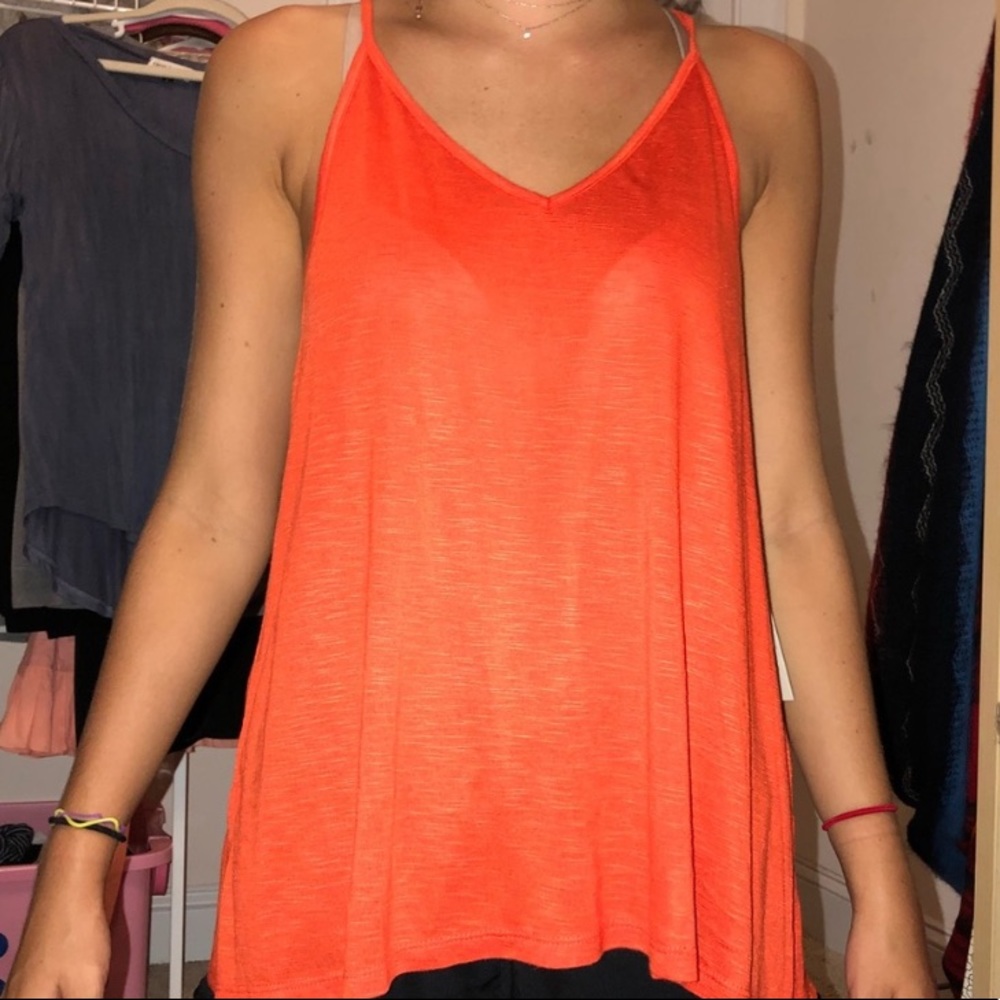 orange tank top